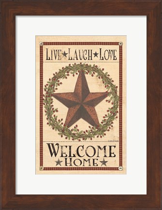 Framed Welcome Home Barn Star Print