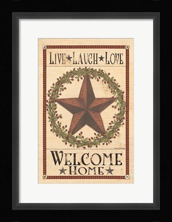 Framed Welcome Home Barn Star Print