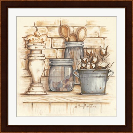Framed Jars and Wooden Spoons Print