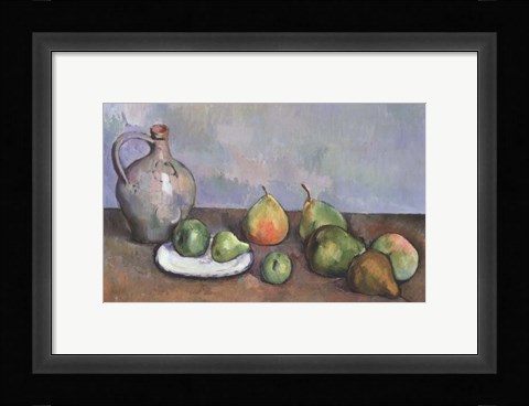 Framed Still Life with Pitcher and Fruit Print
