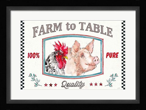 Framed Farm Signs I Print