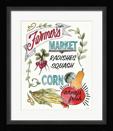 Framed Veggie Market VII Print