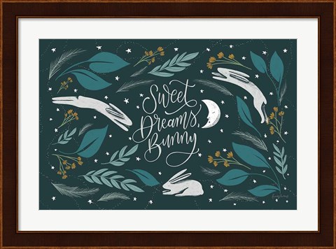 Framed Sweet Dreams Bunny I Print