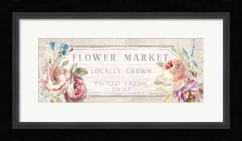 Framed Cottage Garden VIII on wood Print