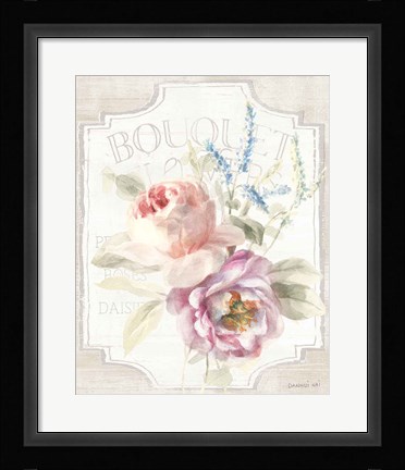 Framed Cottage Garden V on wood Print