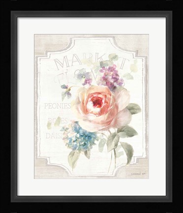 Framed Cottage Garden III on wood Print