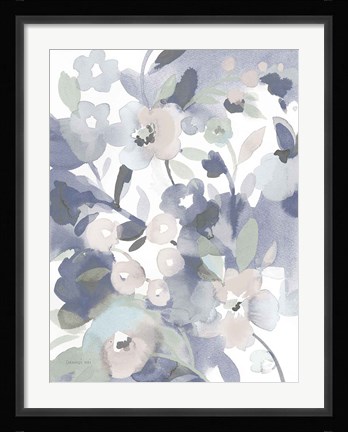 Framed Jewel Garden II Blue Print
