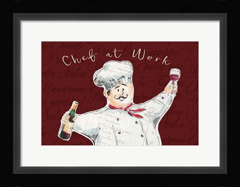 Framed Chef at Work II Print
