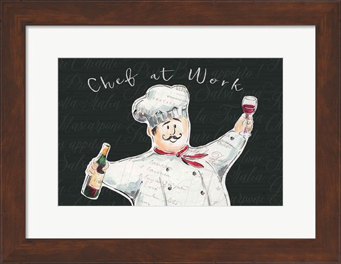 Framed Chef at Work I Print