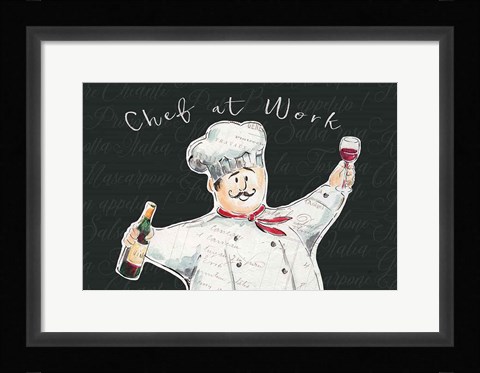 Framed Chef at Work I Print