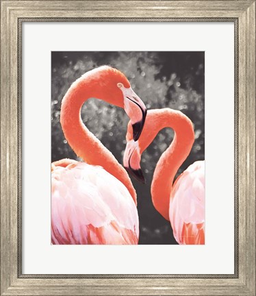 Framed Flamingo II on BW Print