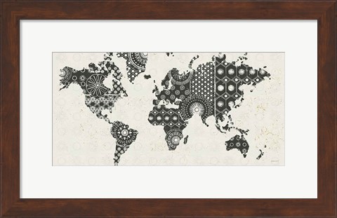 Framed Kami Map - No Border Print