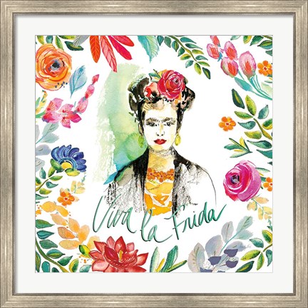 Framed Fridas Flower Fancy I Print