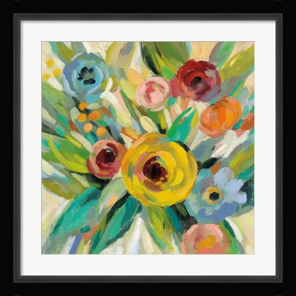 Framed Vivid Coral Floral III Print