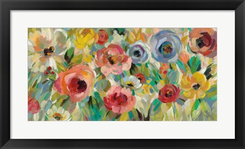 Framed Vivid Coral Floral I Print