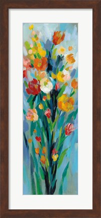 Framed Tall Bright Flowers II Print