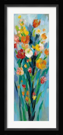 Framed Tall Bright Flowers II Print
