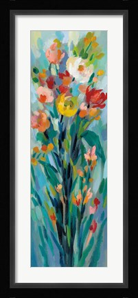 Framed Tall Bright Flowers I Print
