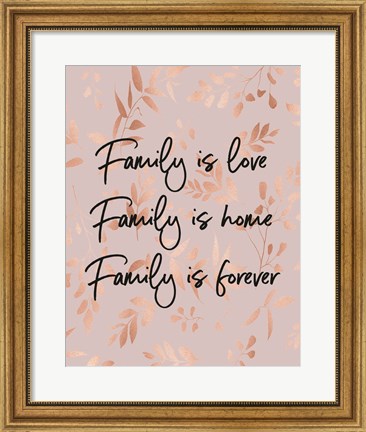 Framed Family Is Love - Pink Print