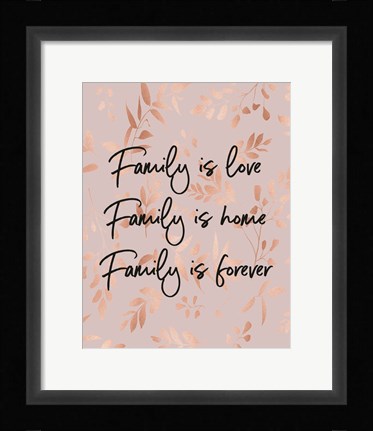 Framed Family Is Love - Pink Print