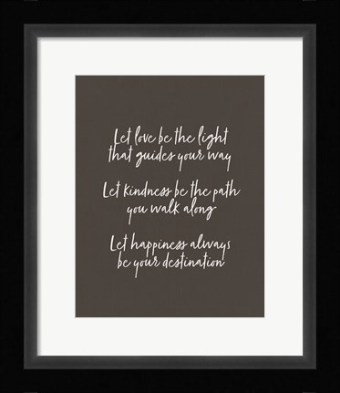 Framed Let Love Be the Light - Black Print