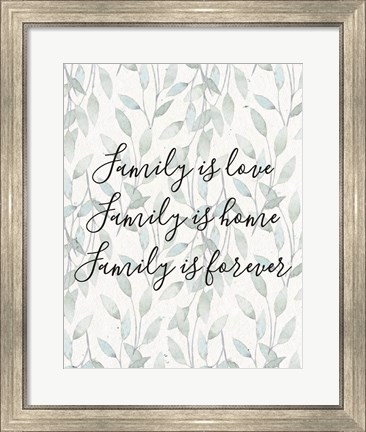Framed Family Is Love - Leaves Print