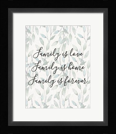 Framed Family Is Love - Leaves Print