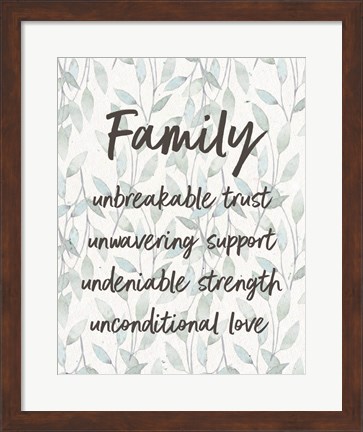 Framed Family Unbreakable Trust - Leaves Print
