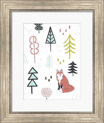 Framed Fox Forest II Print