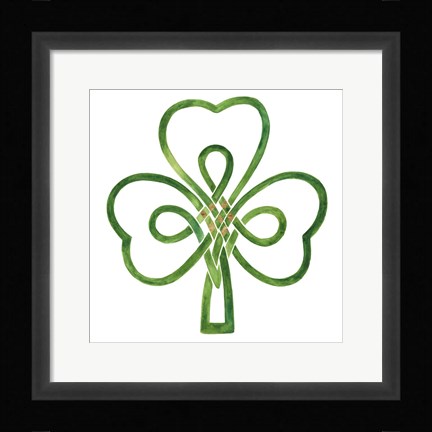 Framed Gilded Shamrock I Print