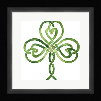 Framed Gilded Shamrock II Print