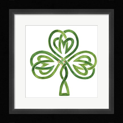 Framed Gilded Shamrock III Print