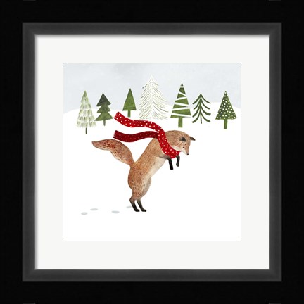 Framed Woodland Christmas III Print