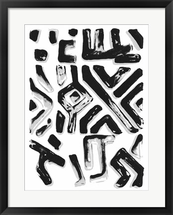 Framed African Textile Woodcut II Print