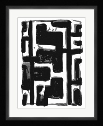 Framed African Textile Woodcut III Print