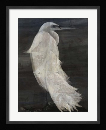 Framed Textured Egret II Print