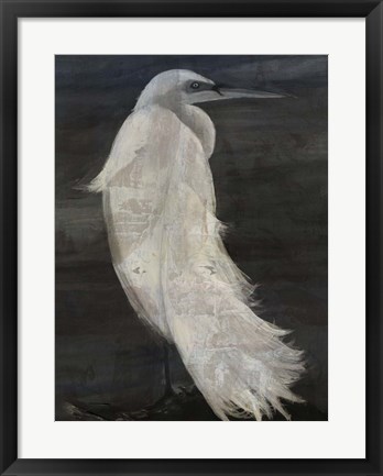 Framed Textured Egret II Print