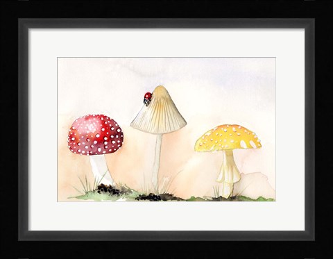 Framed Faerie Mushrooms I Print