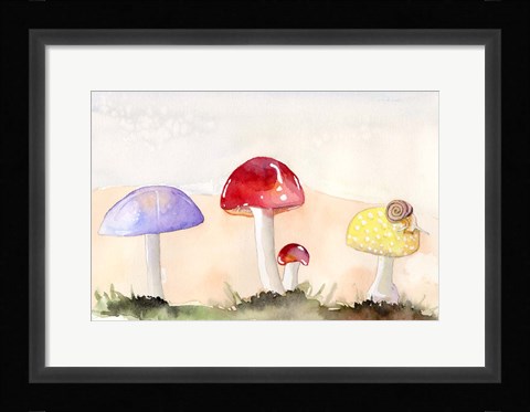 Framed Faerie Mushrooms II Print