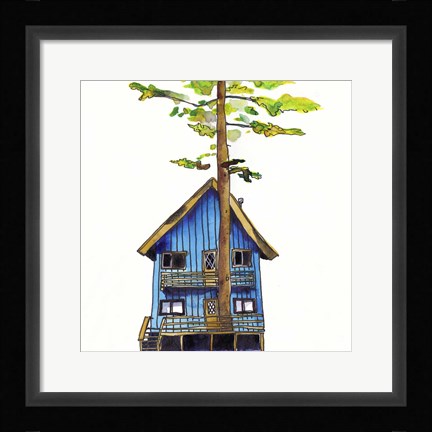 Framed Rad Cabin I Print