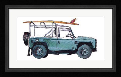 Framed Surf Car I Print