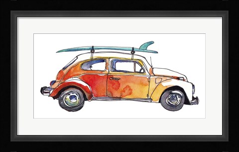 Framed Surf Car V Print