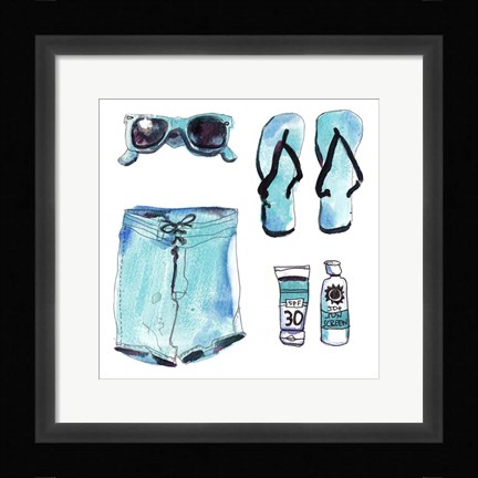 Framed Beach Vibes IV Print