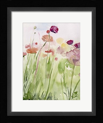 Framed Among the Watercolor Wildflowers I Print