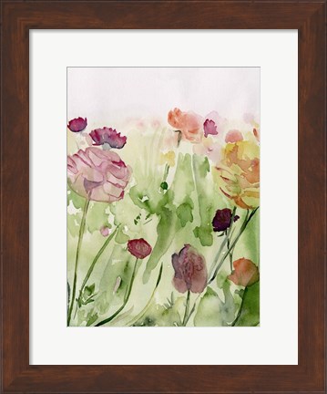 Framed Among the Watercolor Wildflowers II Print