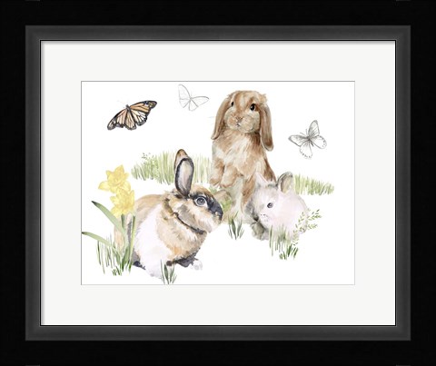 Framed English Bunnies II Print
