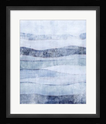 Framed White Out in Blue II Print