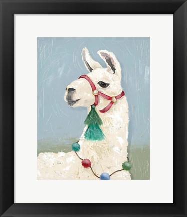 Framed Painted Llama I Print