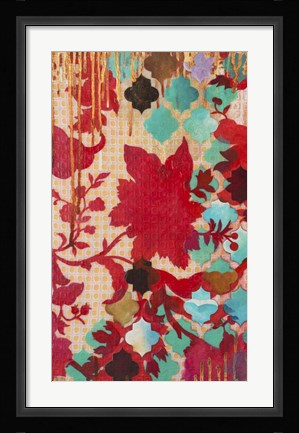 Framed Red &amp; Teal Gilded Age I Print