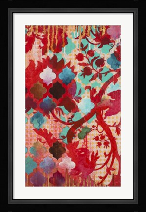 Framed Red &amp; Teal Gilded Age II Print